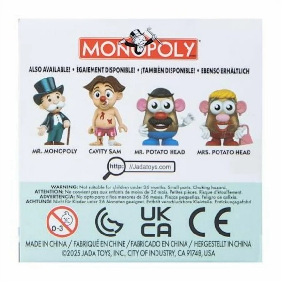 Jada -Mr. Monopoly Metalfigs Figure - Black, White, and Blue - Picture 3 of 5